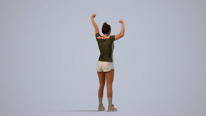photogrammetry 3D woman sport, realistic human model archviz FBX, side view render