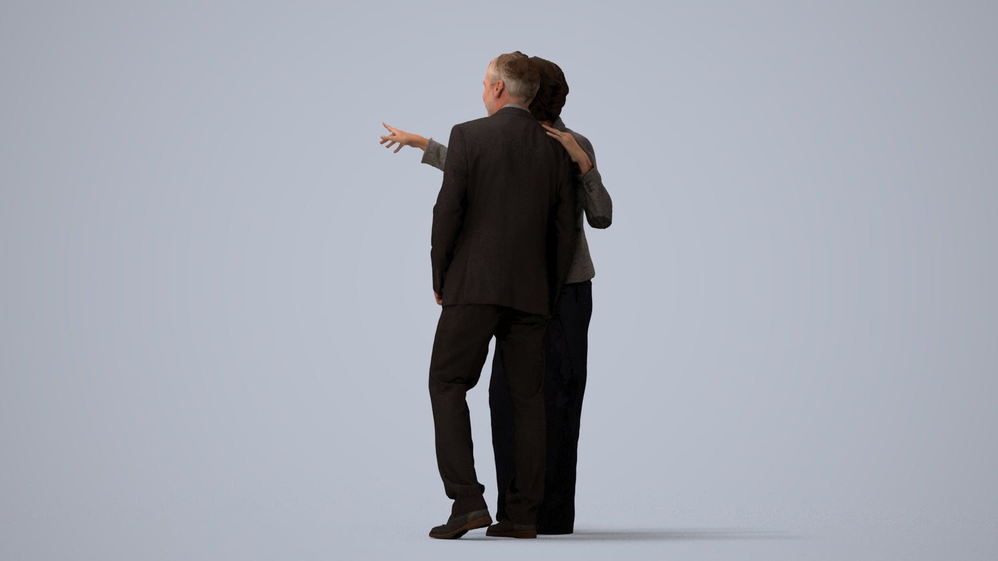 3D people model woman business, scanned human for 3ds Max rendering, three-quarter view render