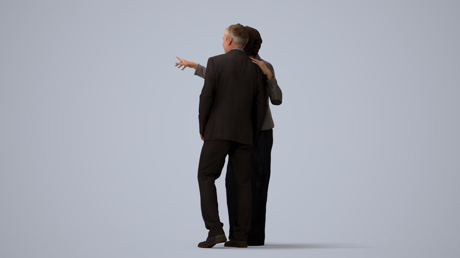 3D people model woman business, scanned human for 3ds Max rendering, three-quarter view render