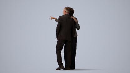 3D people model woman business, scanned human for 3ds Max rendering, three-quarter view render