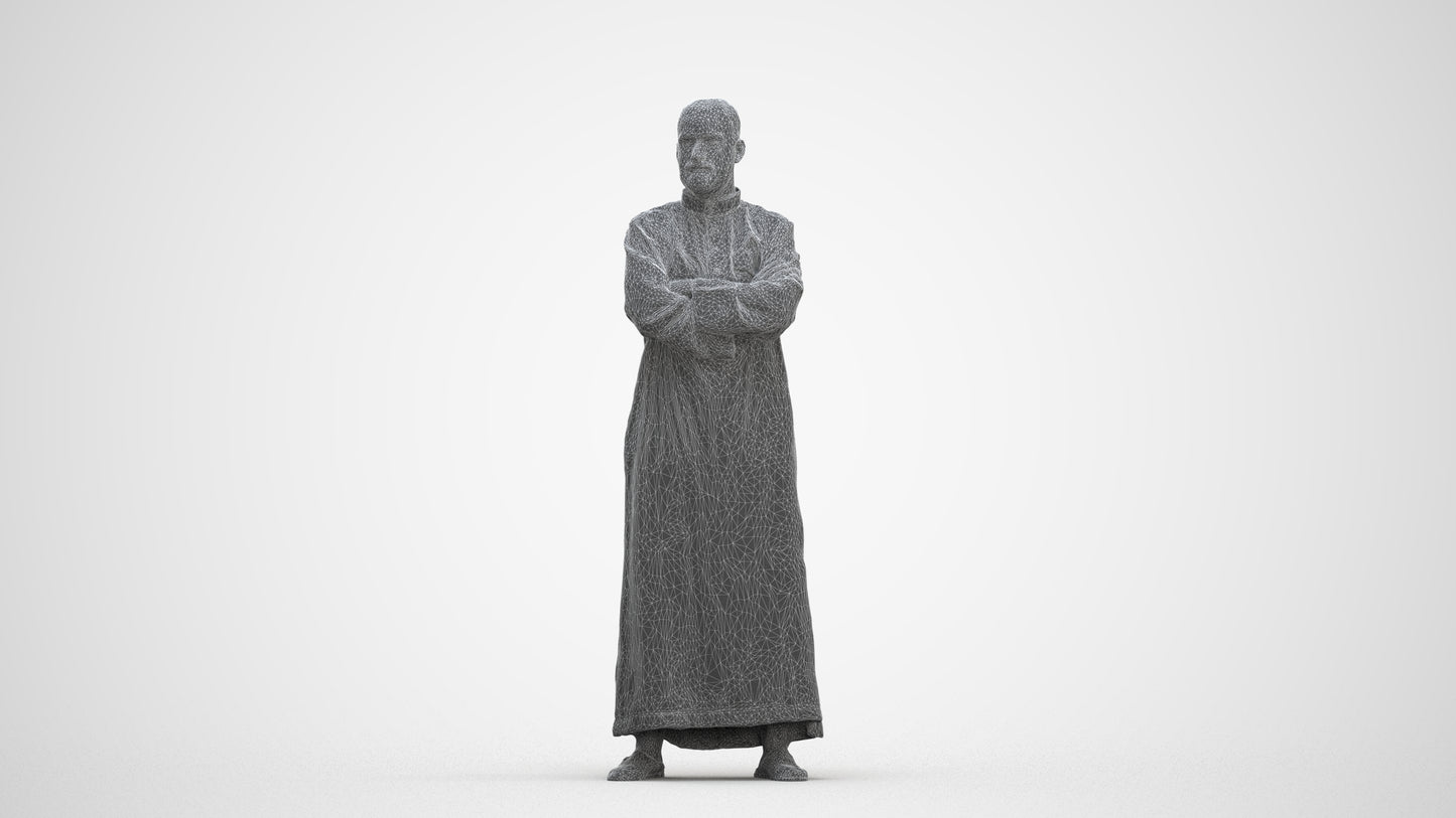 realistic 3D human man standing, archviz people FBX OBJ for Blender, three-quarter front view render