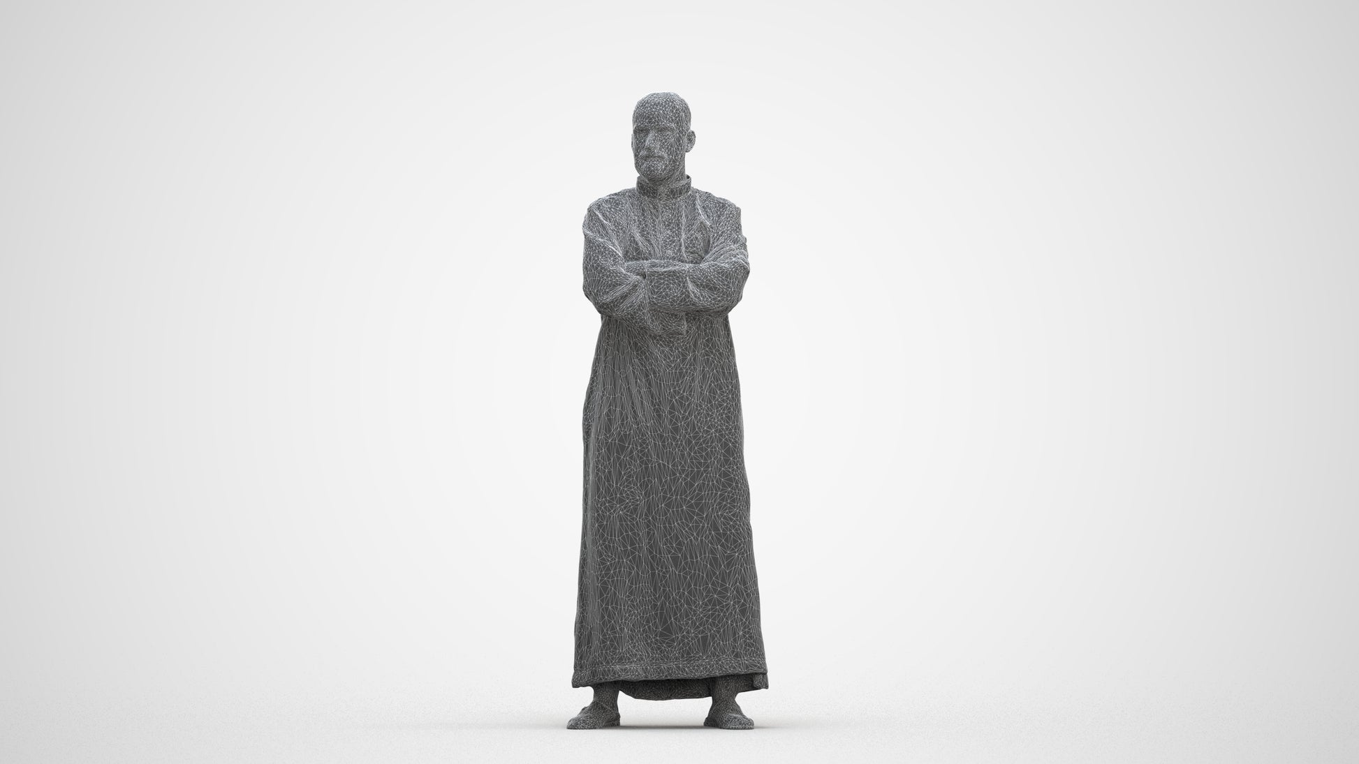 realistic 3D human man standing, archviz people FBX OBJ for Blender, three-quarter front view render