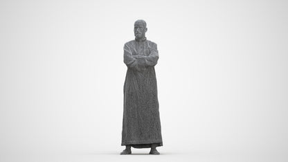 realistic 3D human man standing, archviz people FBX OBJ for Blender, three-quarter front view render