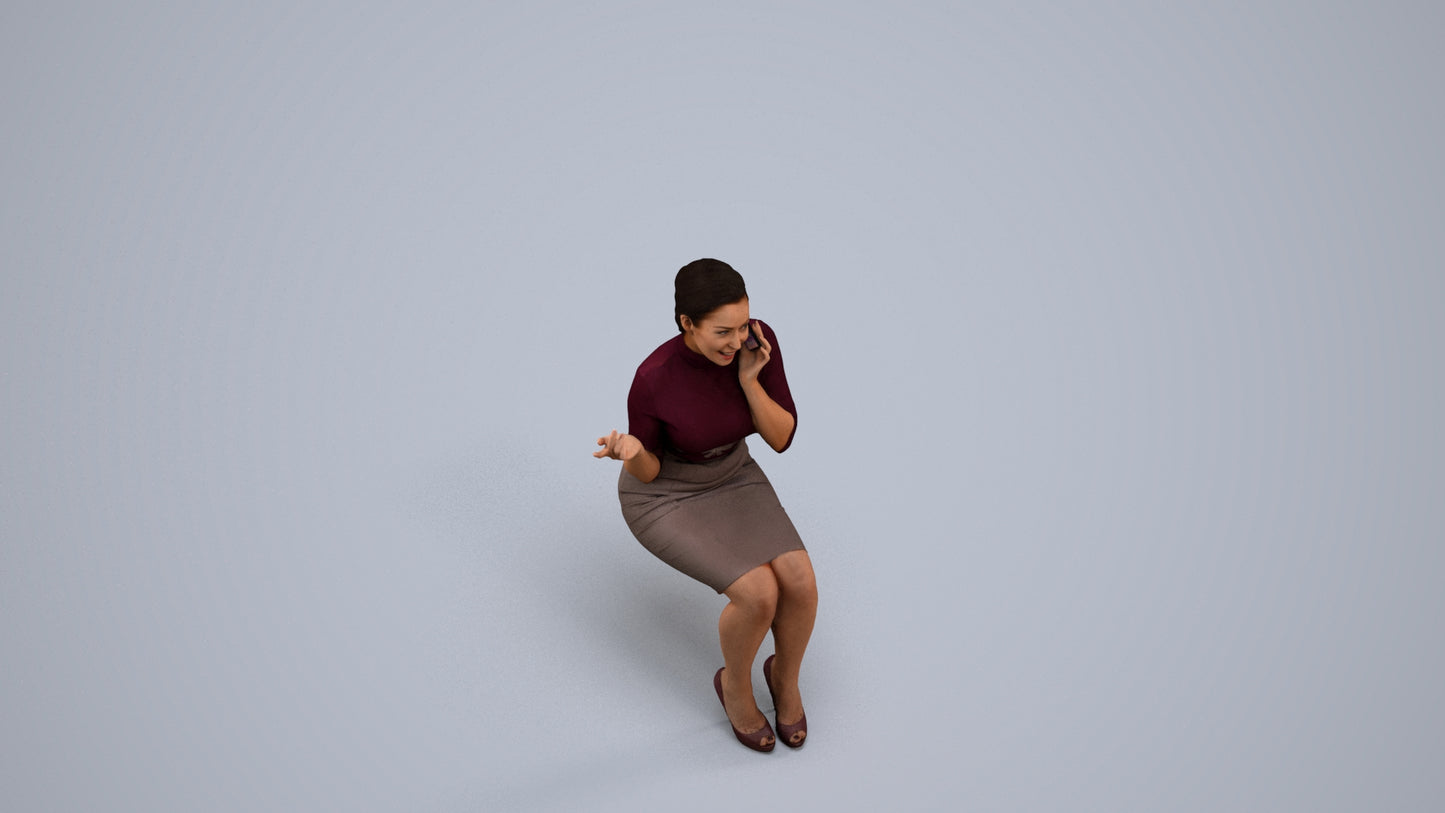 realistic 3D people woman business, render-ready for V-Ray and Corona, FBX OBJ, back view render