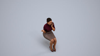 realistic 3D people woman business, render-ready for V-Ray and Corona, FBX OBJ, back view render