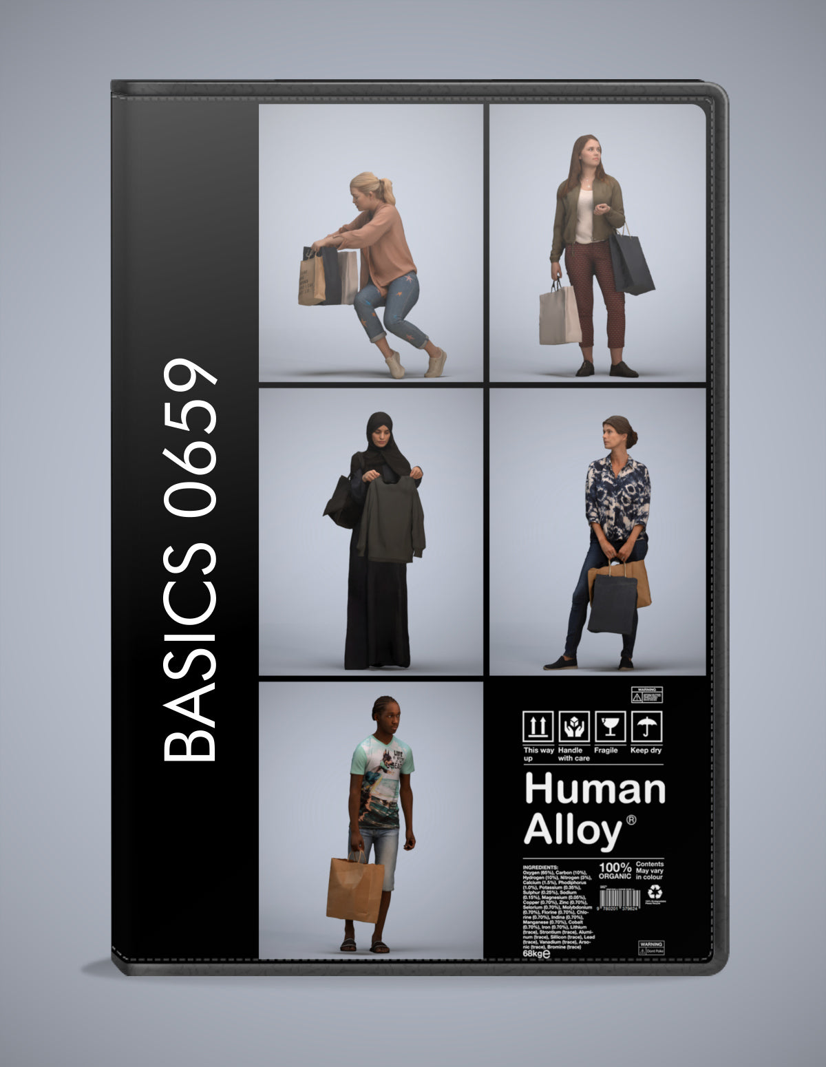 5 3D scanned people shopping, photorealistic archviz pack for Enscape and SketchUp