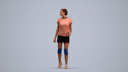 3D people model woman sport, scanned human for 3ds Max rendering, standing pose render