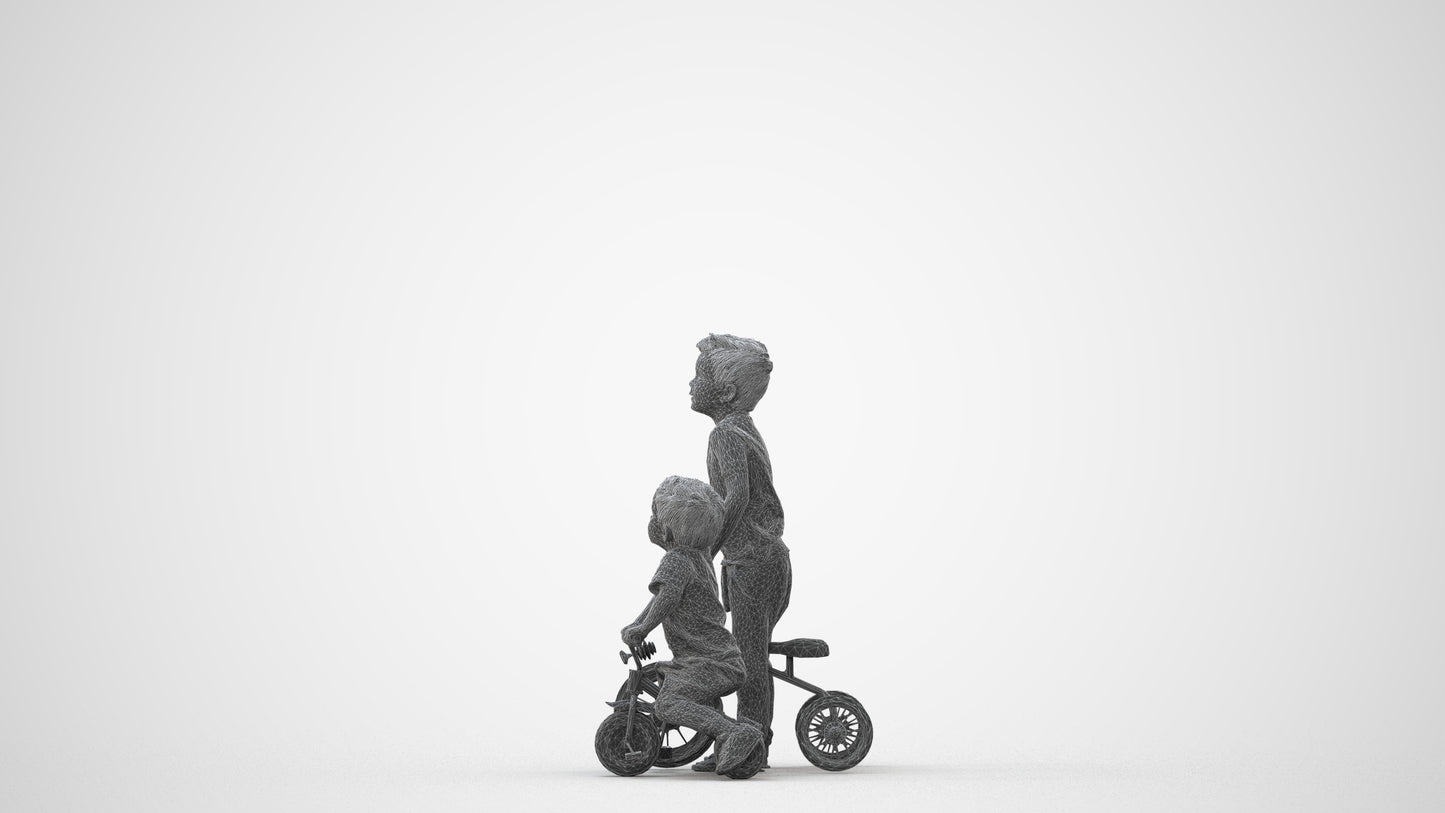 realistic 3D boy casual kids, scanned archviz people for Blender and 3ds Max, square thumbnail