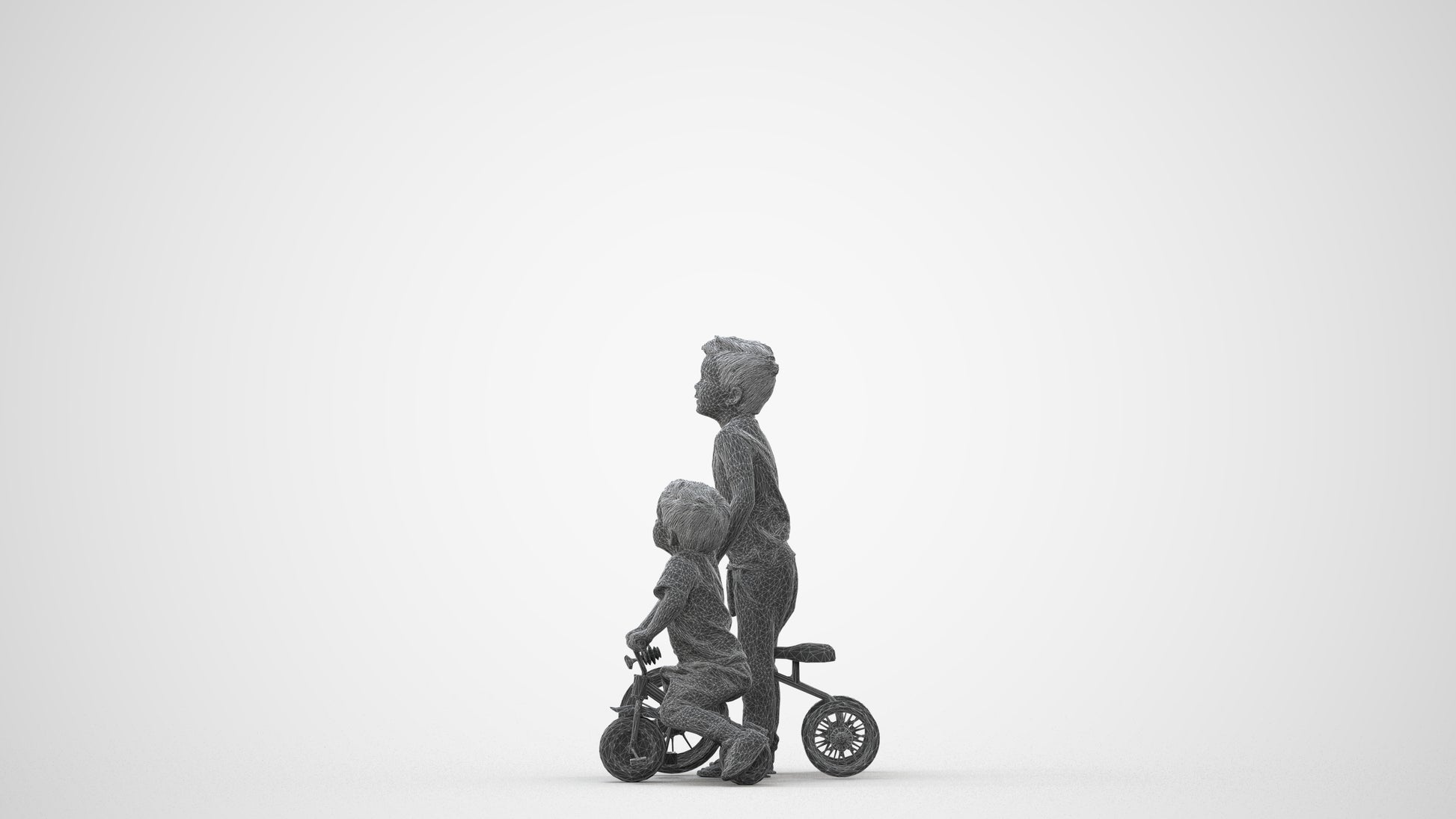 realistic 3D boy casual kids, scanned archviz people for Blender and 3ds Max, square thumbnail