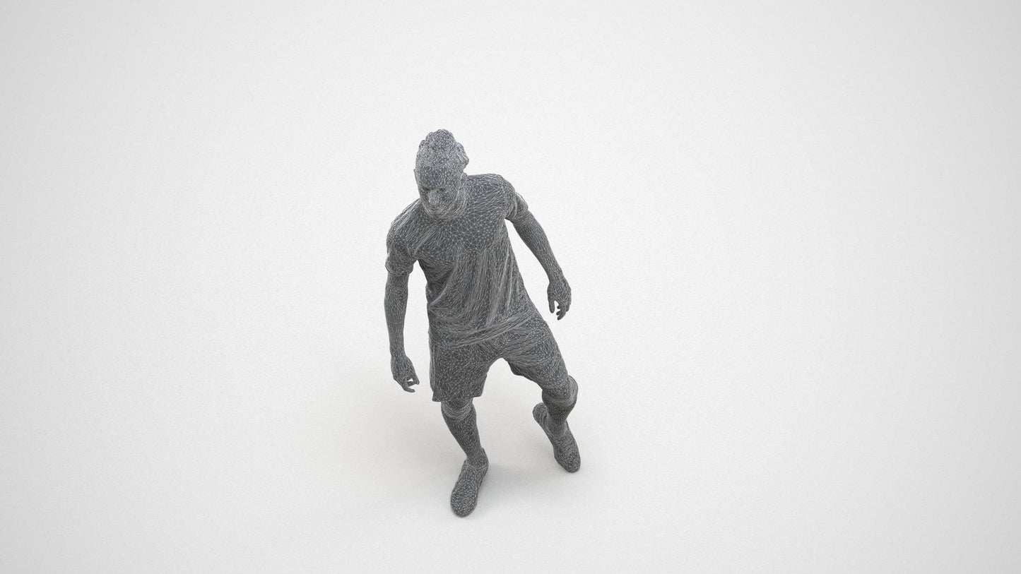 realistic 3D human man sport, archviz people FBX OBJ for Blender, wireframe three-quarter view