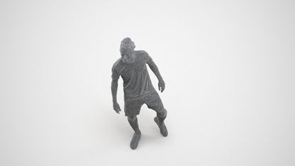 realistic 3D human man sport, archviz people FBX OBJ for Blender, wireframe three-quarter view