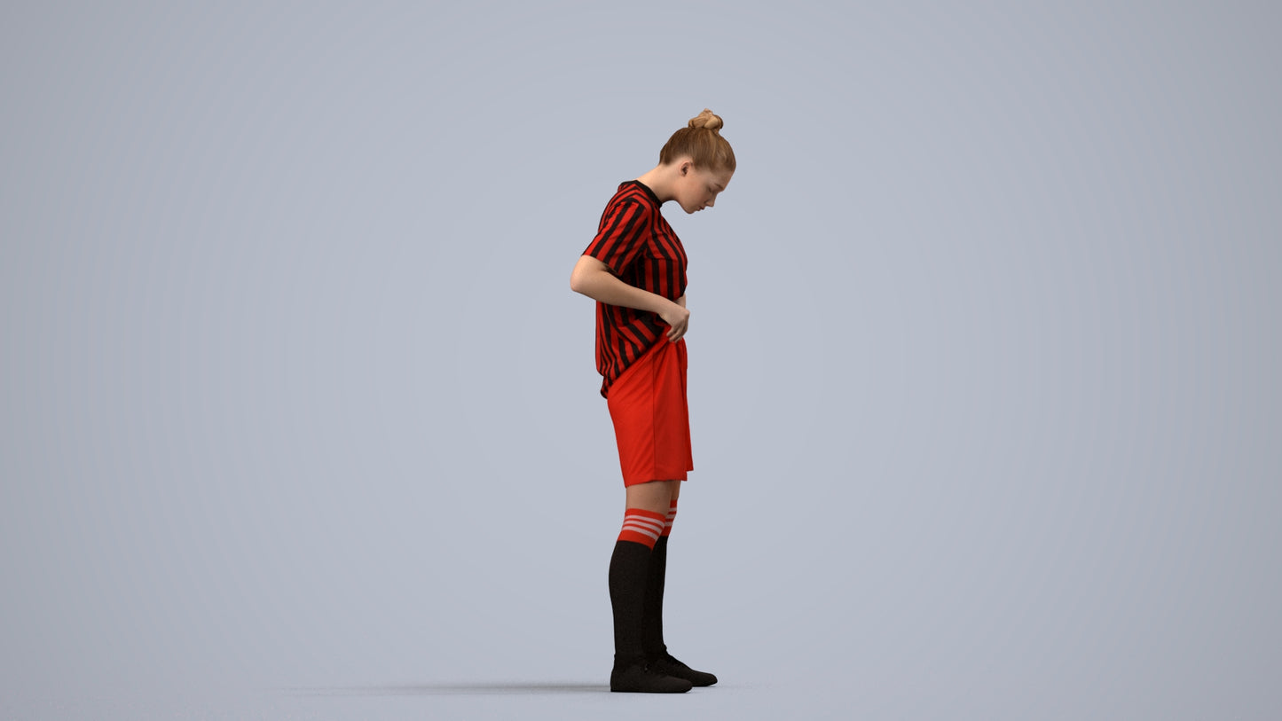 realistic 3D people girl sport, render-ready for V-Ray and Corona, FBX OBJ, side view render
