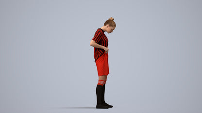 realistic 3D people girl sport, render-ready for V-Ray and Corona, FBX OBJ, side view render
