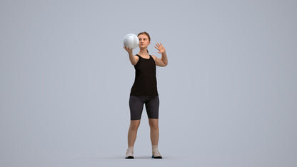photogrammetry 3D girl sport, realistic human model archviz FBX, standing pose render