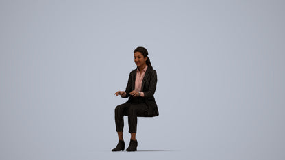 scanned 3D woman business, photogrammetry people for Enscape and V-Ray, top-down view render