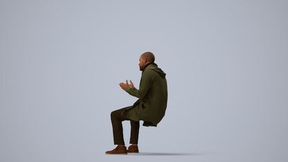 realistic 3D man casual pool, scanned archviz people for Blender and 3ds Max, three-quarter view render
