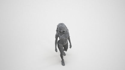 scanned 3D woman pool, photogrammetry people for Enscape and V-Ray, wireframe three-quarter view