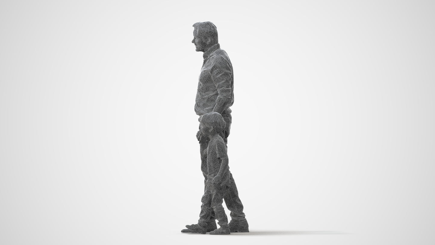 3D scanned boy kids casual, photorealistic archviz people for Enscape and SketchUp, square thumbnail