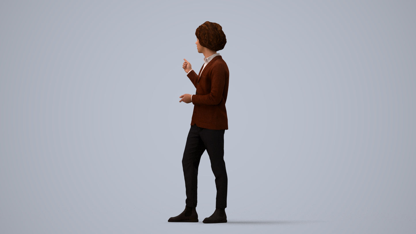 realistic 3D man business shopping, scanned archviz people for Blender and 3ds Max, three-quarter view render