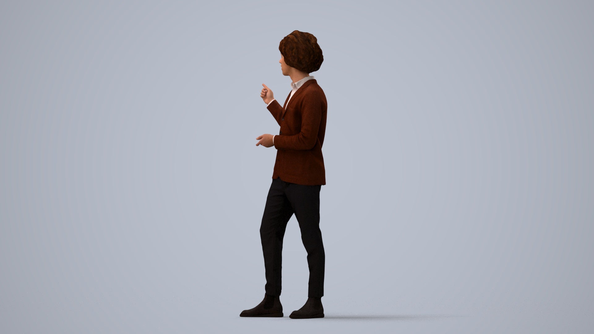realistic 3D man business shopping, scanned archviz people for Blender and 3ds Max, three-quarter view render