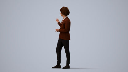 realistic 3D man business shopping, scanned archviz people for Blender and 3ds Max, three-quarter view render