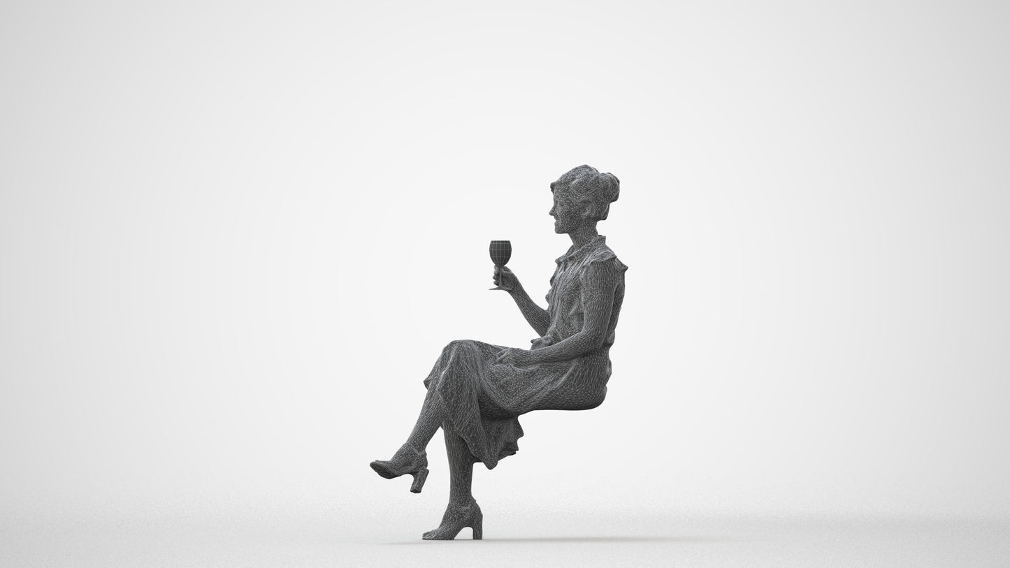photogrammetry 3D woman casual kids, realistic human model archviz FBX, square thumbnail