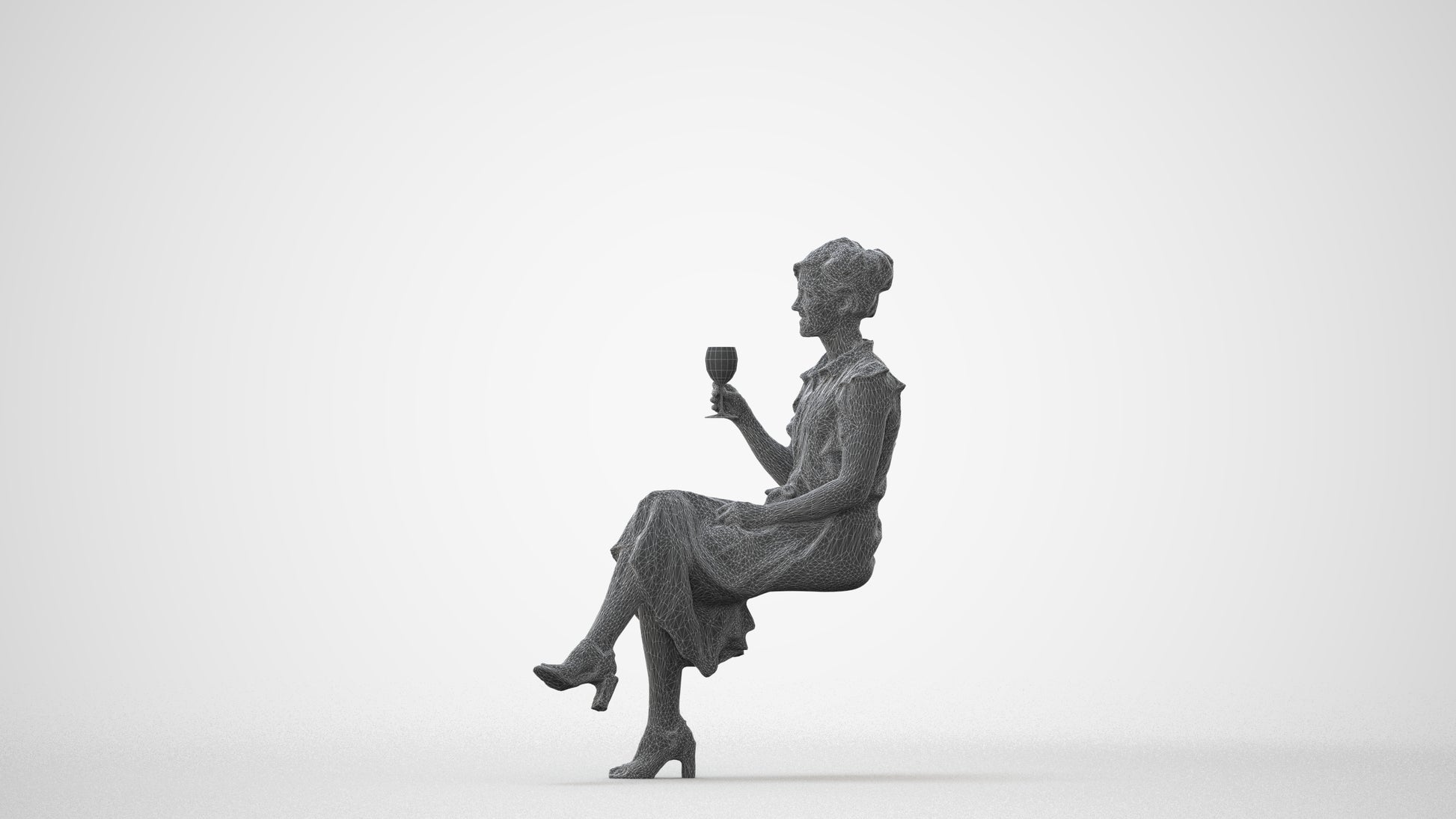 photogrammetry 3D woman casual kids, realistic human model archviz FBX, square thumbnail