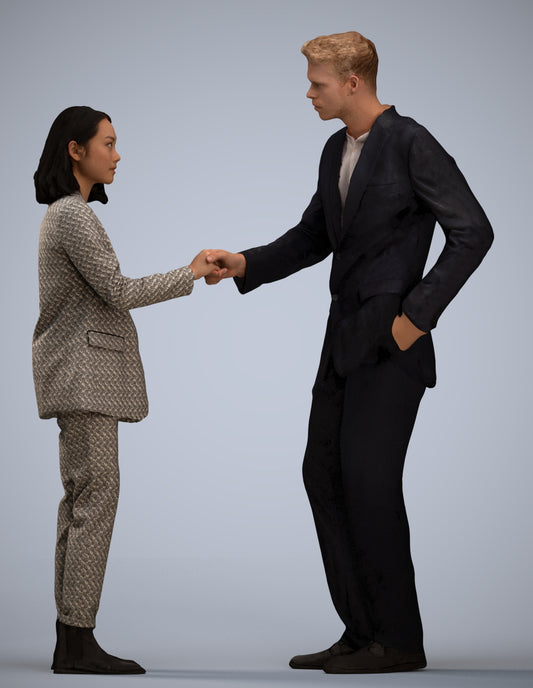 photogrammetry 3D woman business, realistic human model archviz FBX
