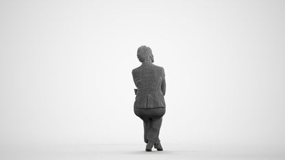 photogrammetry 3D woman business, realistic human model archviz FBX, wireframe front view