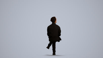 3D scanned man sitting casual, photorealistic archviz people for Enscape and SketchUp, front view render