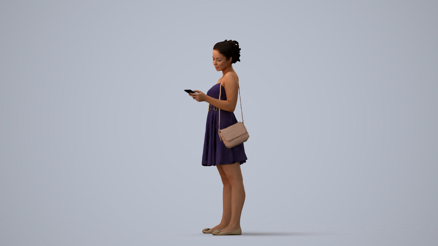 scanned 3D woman formal formalaffairs, photogrammetry people for Enscape and V-Ray, three-quarter view render