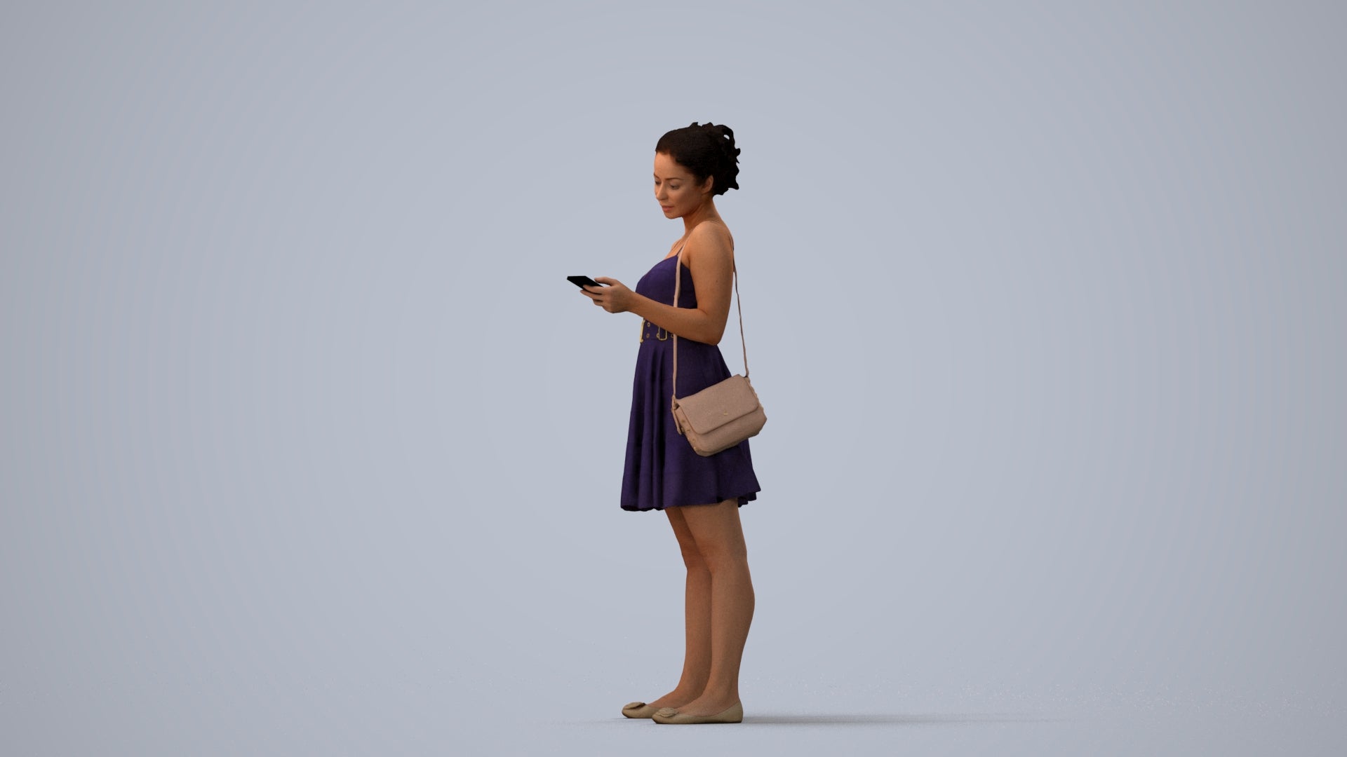 scanned 3D woman formal formalaffairs, photogrammetry people for Enscape and V-Ray, three-quarter view render