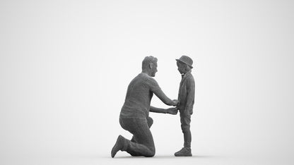 realistic 3D boy casual kids, scanned archviz people for Blender and 3ds Max, wireframe front view