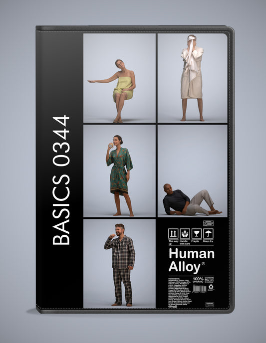 realistic 3D humans bathroom pack, 5 archviz people FBX OBJ for Blender