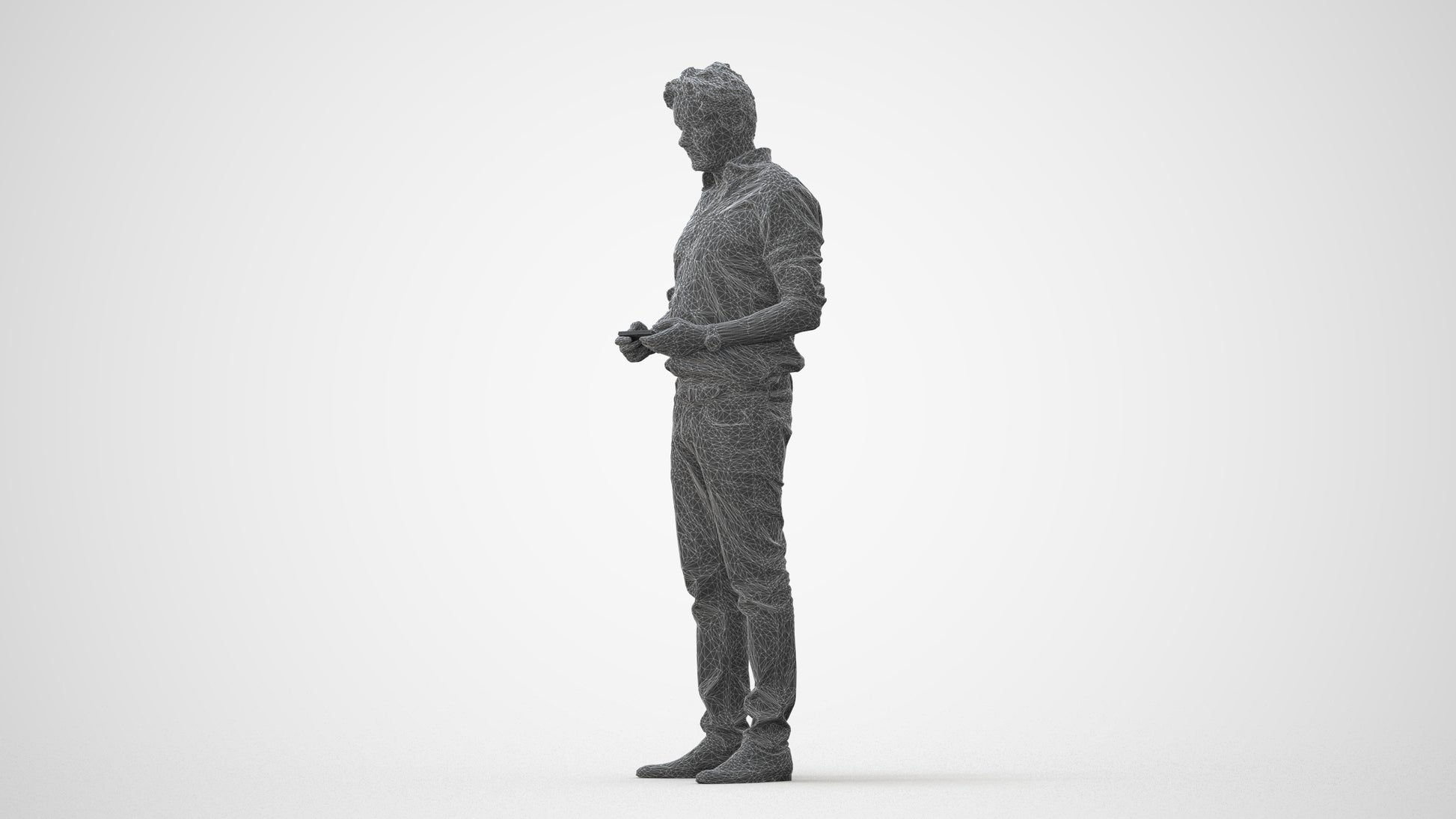 3D scanned man standing casual, photorealistic archviz people for Enscape and SketchUp, square thumbnail