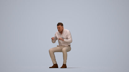3D people model man casual business, scanned human for 3ds Max rendering, top-down view render