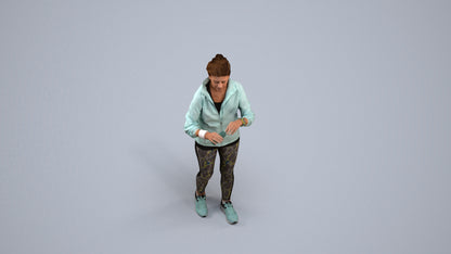 realistic 3D people woman sport, render-ready for V-Ray and Corona, FBX OBJ, back view render