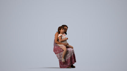 3D scanned boy kids casual, photorealistic archviz people for Enscape and SketchUp, side view render