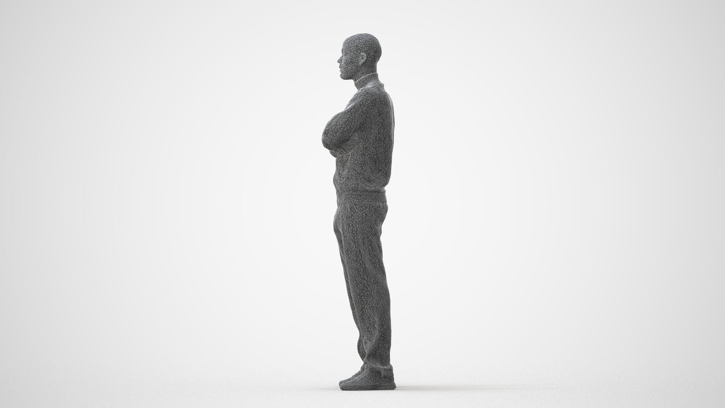 scanned 3D man standing, photogrammetry people for Enscape and V-Ray, square thumbnail