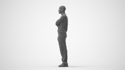 scanned 3D man standing, photogrammetry people for Enscape and V-Ray, square thumbnail