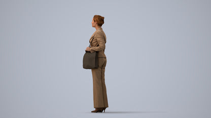 scanned 3D woman business mix, photogrammetry people for Enscape and V-Ray, three-quarter view render