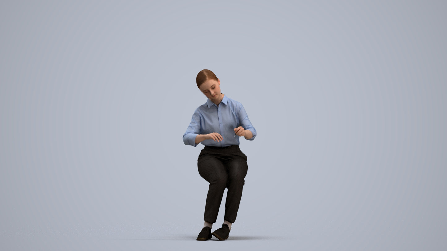 3D human model girl kids, photogrammetry scanned person for archviz, standing pose render