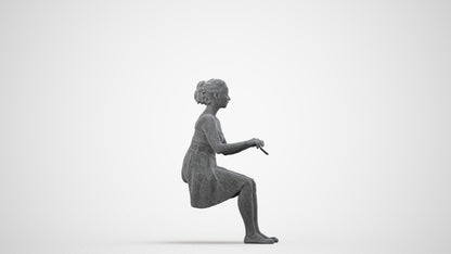 realistic 3D human woman formal formalaffairs, archviz people FBX OBJ for Blender, wireframe side view