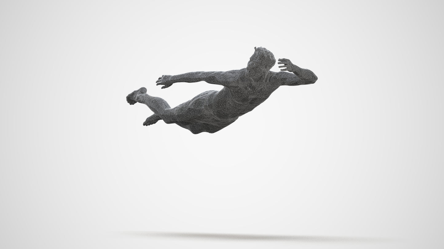 realistic 3D people man sport pool, render-ready for V-Ray and Corona, FBX OBJ, three-quarter front view render