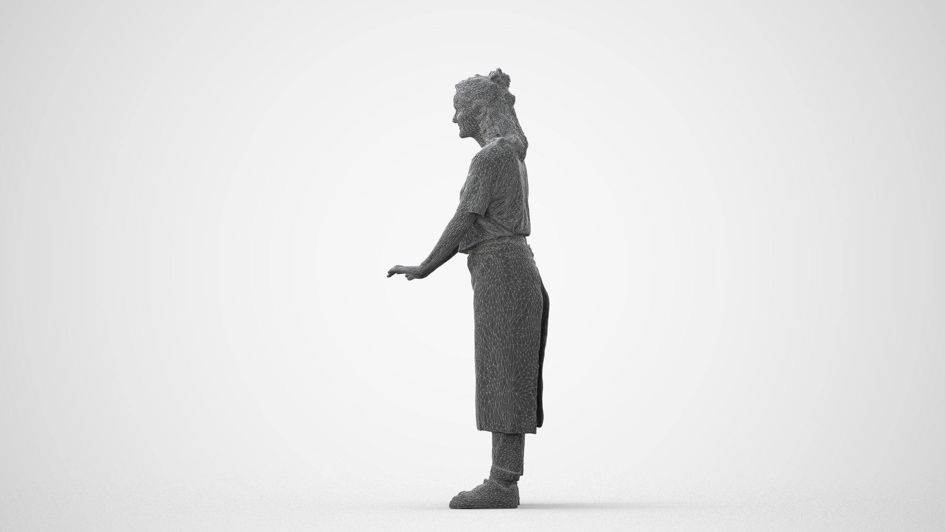 scanned 3D woman hospitality, photogrammetry people for Enscape and V-Ray, square thumbnail