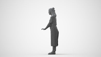 scanned 3D woman hospitality, photogrammetry people for Enscape and V-Ray, square thumbnail