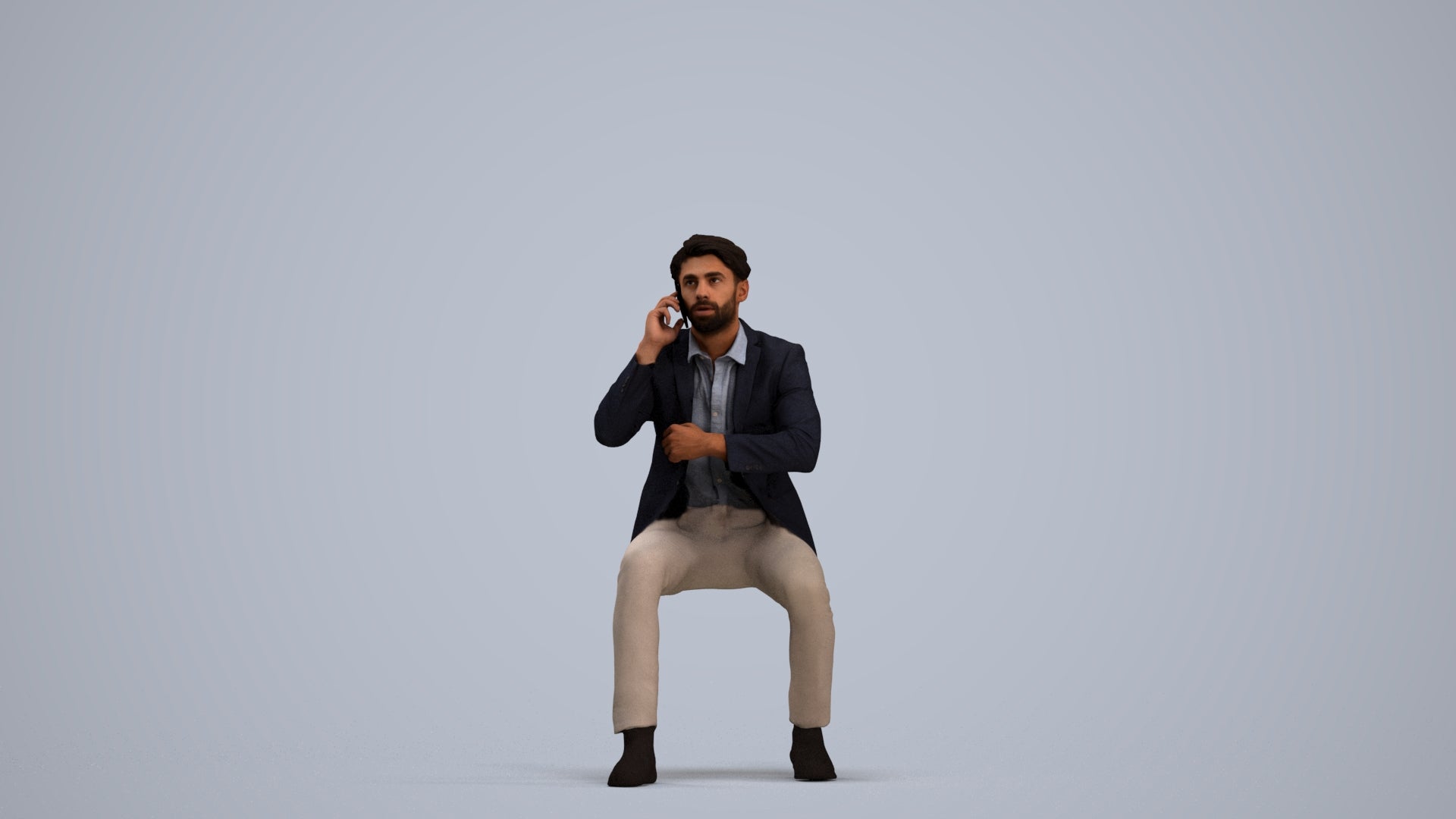 realistic 3D human man business, archviz people FBX OBJ for Blender, standing pose render