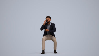 realistic 3D human man business, archviz people FBX OBJ for Blender, standing pose render