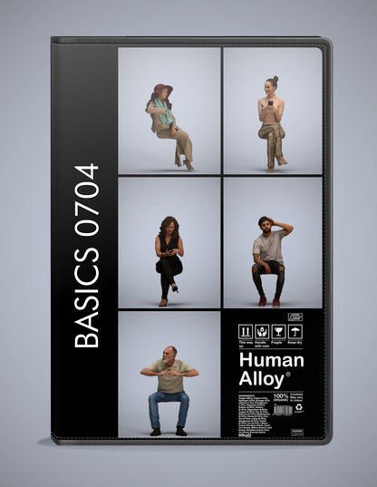 5 3D scanned people sitting, photorealistic archviz pack for Enscape and SketchUp