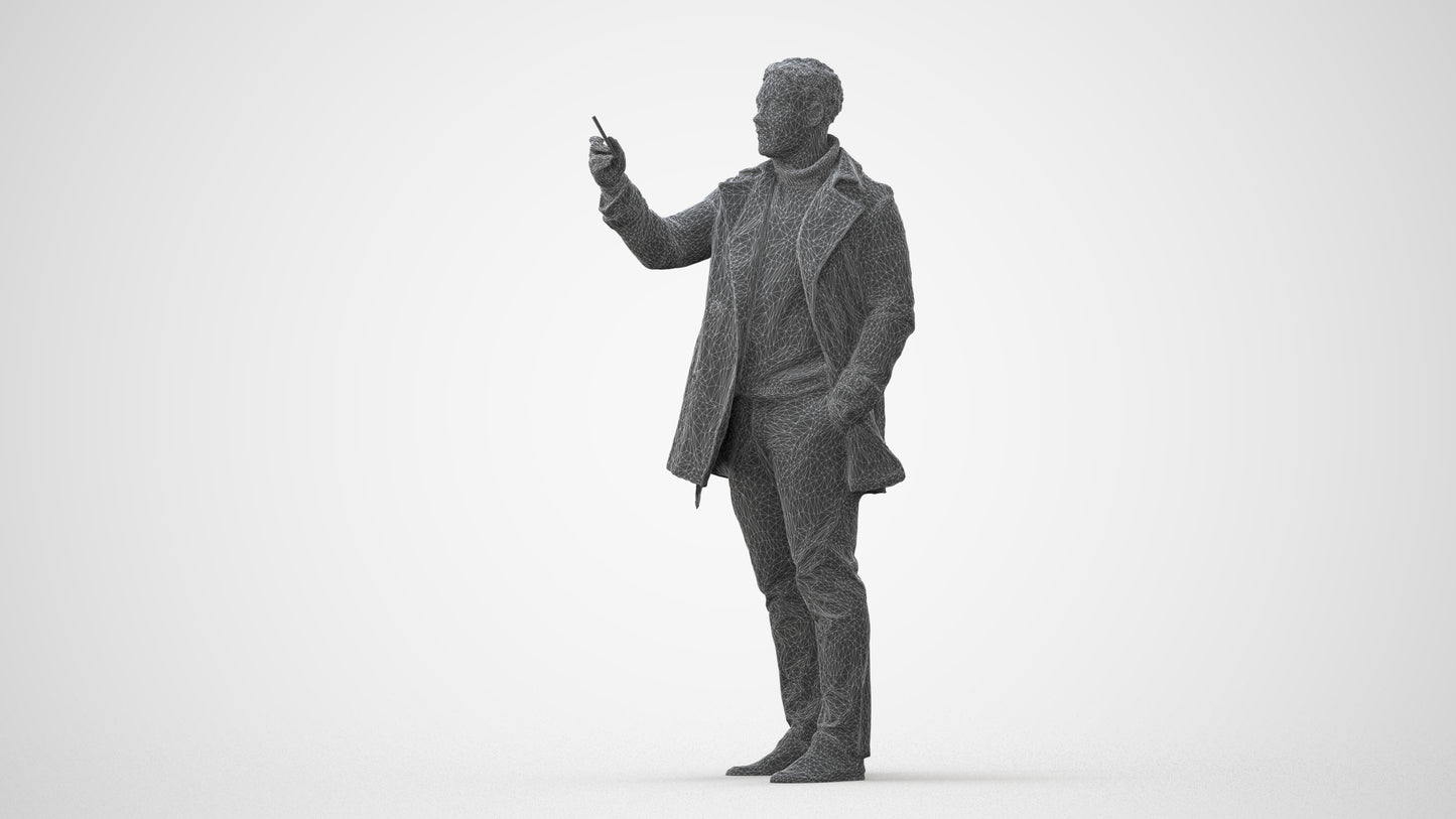 photogrammetry 3D man casual standing, realistic human model archviz FBX, square thumbnail